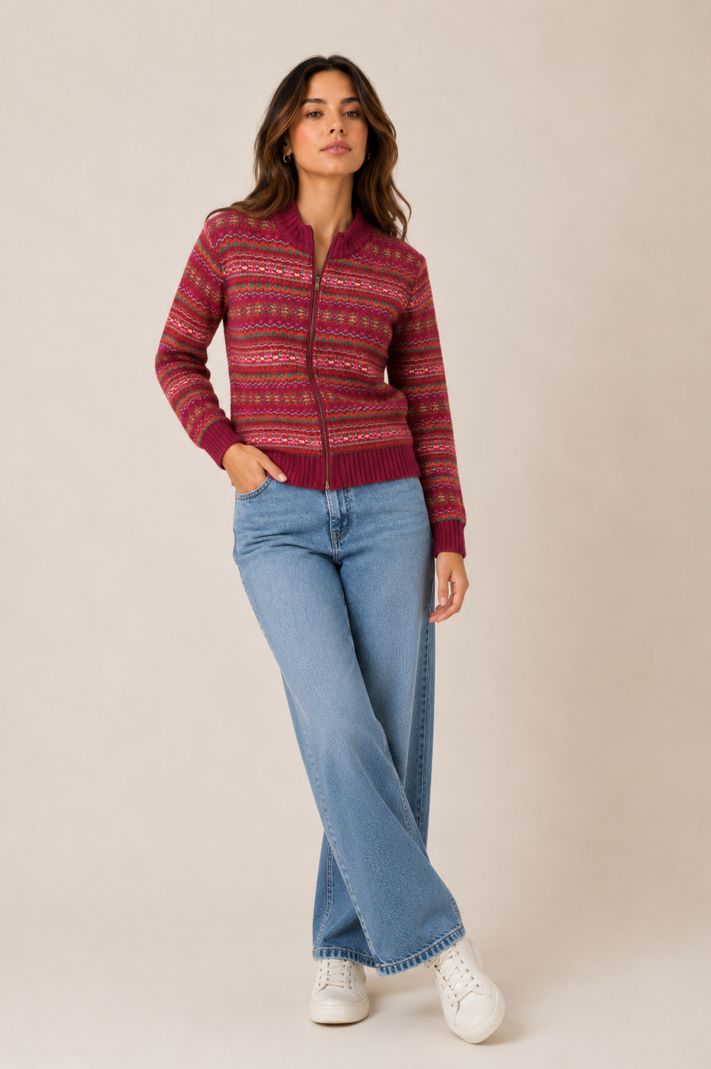 CAMPERA LANA MULTICOLOR TEJA ART 7600