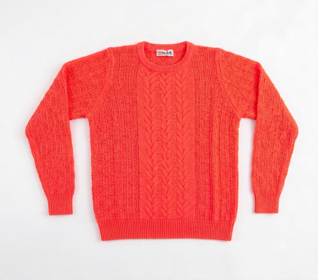 CUELLO U CALADO FINO CORAL FLUO - ART 7995