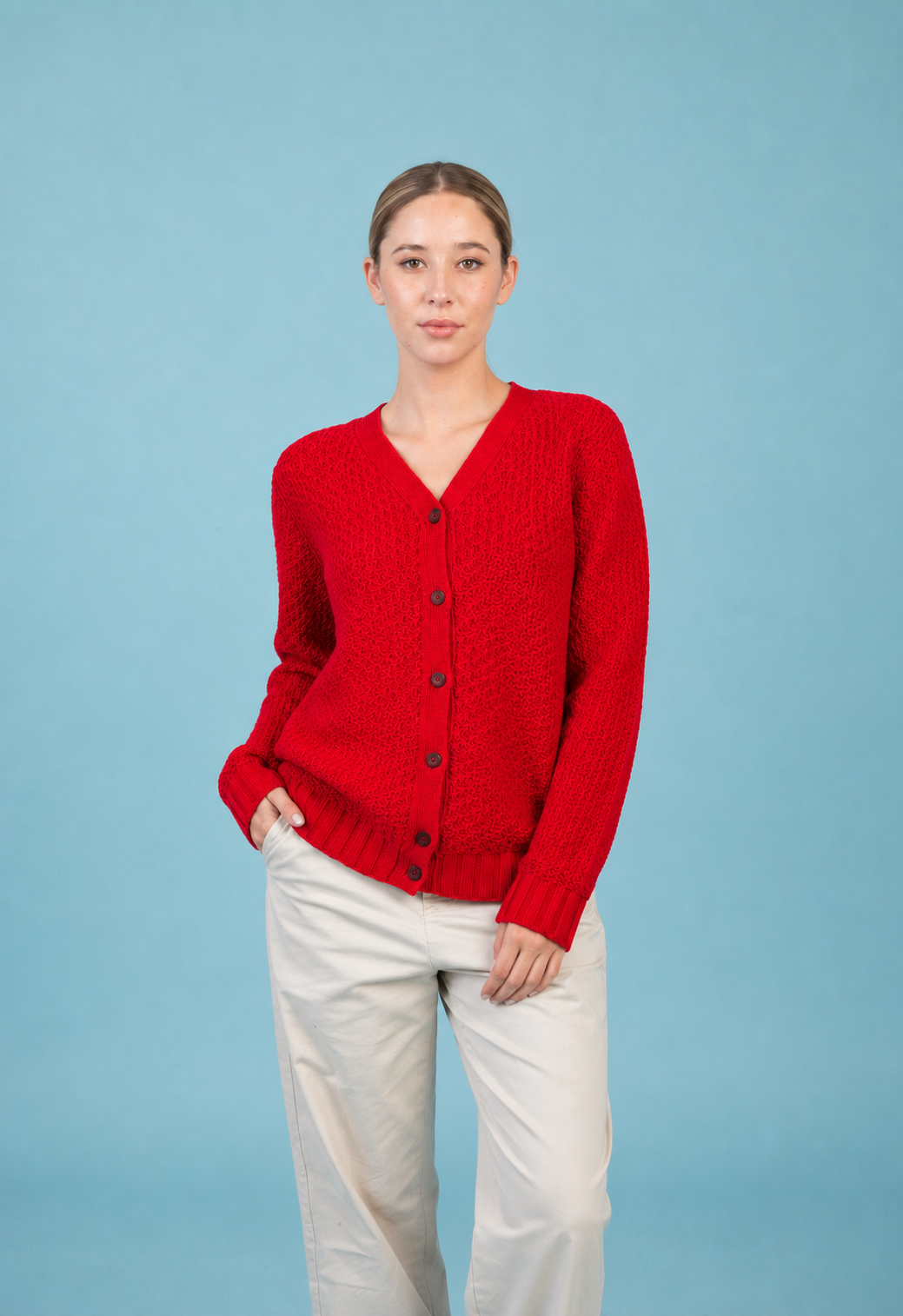 CARDIGAN CON BOTONES ROJO ART. 7999