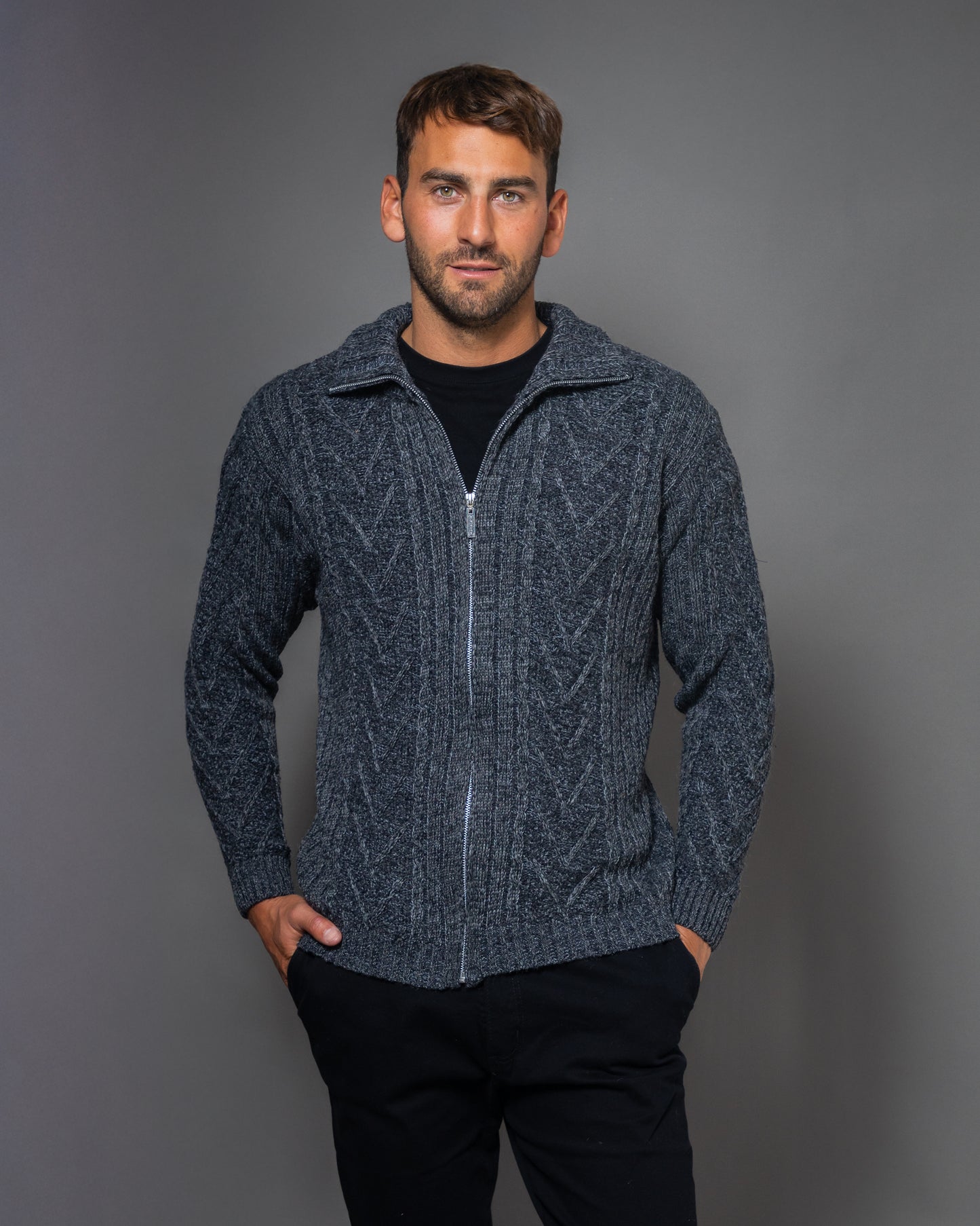 CAMPERA CON CIERRE LANA TOPO - ART.4302