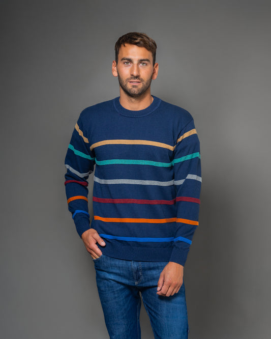 BOSSA ALGODON RAYADO AZUL - ART.4974