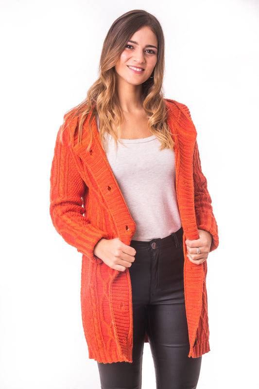 SACÓN CAPUCHA LANA NARANJA - 7204