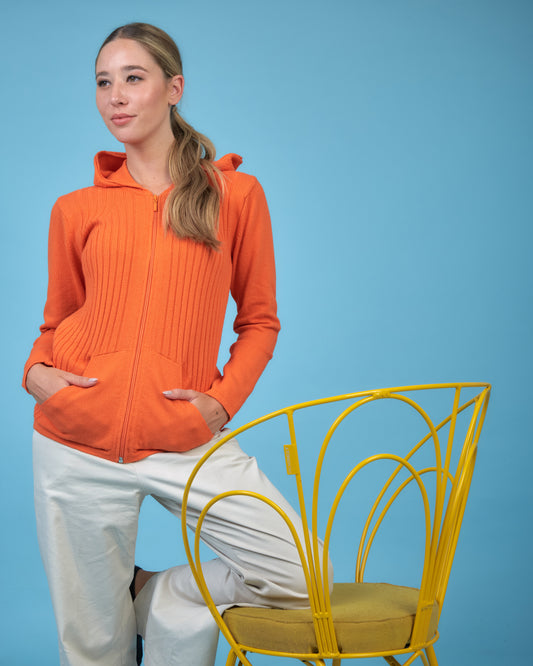 CAMPERA CAPUCHA ALGODÓN NARANJA - ART.7793