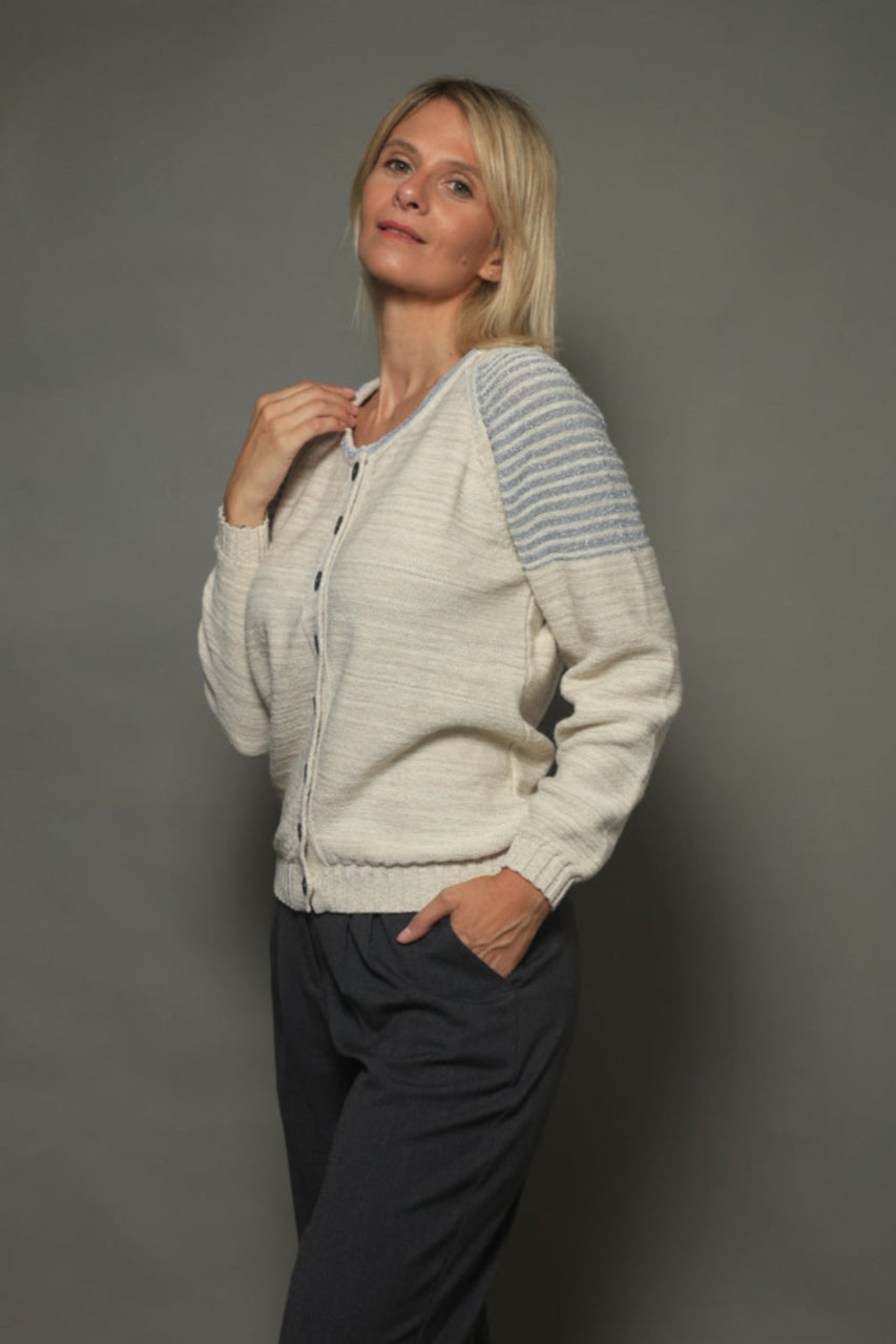 CARDIGAN ALGODÓN LUREX PLATEADO - ART.7981