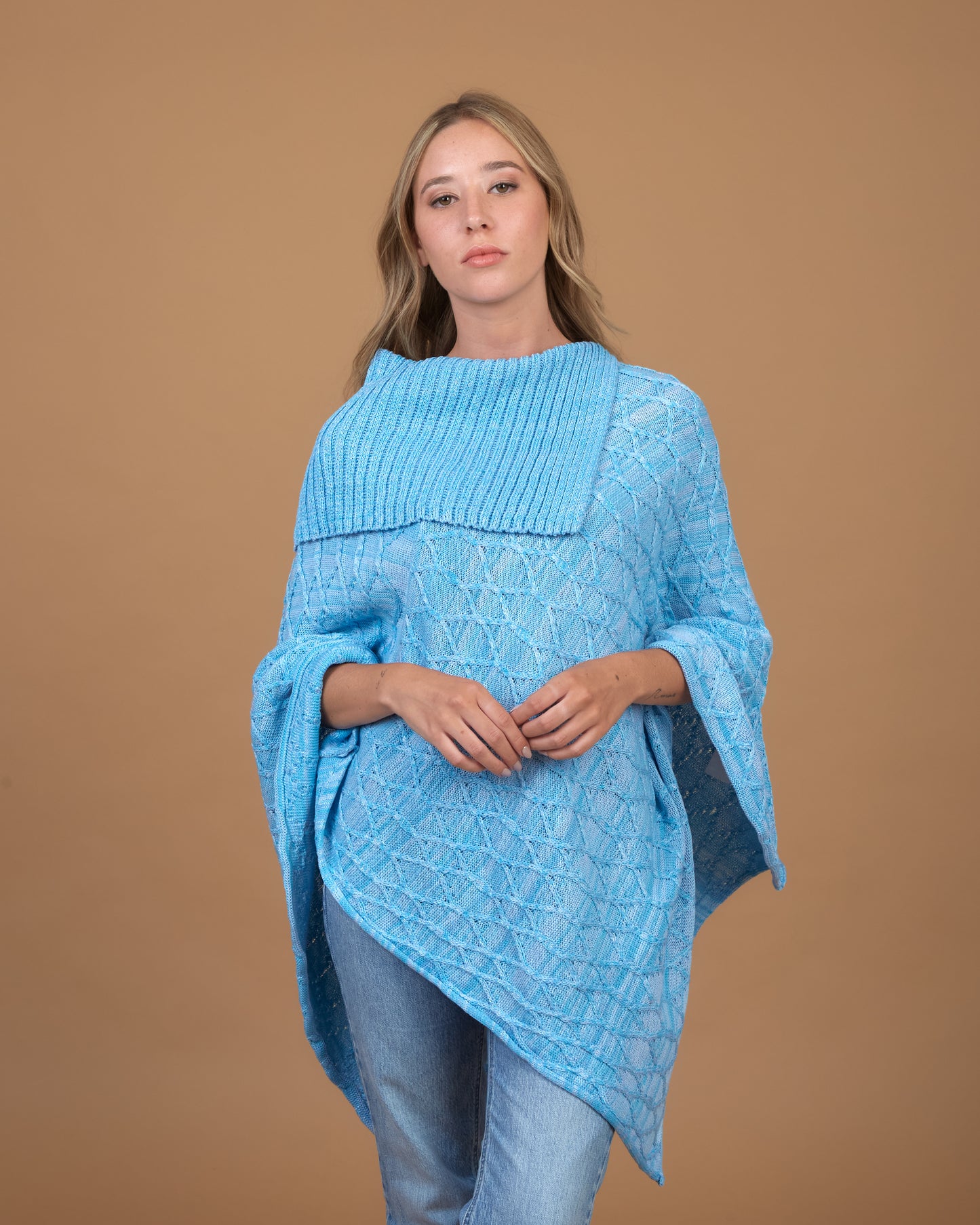 PONCHO LANA CELESTE - ART.7986