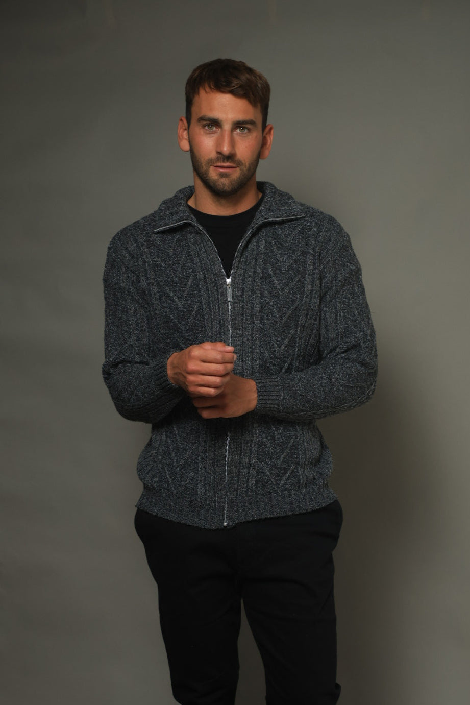 CAMPERA CON CIERRE LANA TOPO - ART.4302