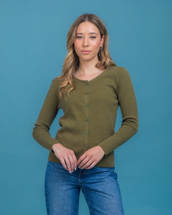 CARDIGAN R-R VERDE MUSGO (ART. 7987)