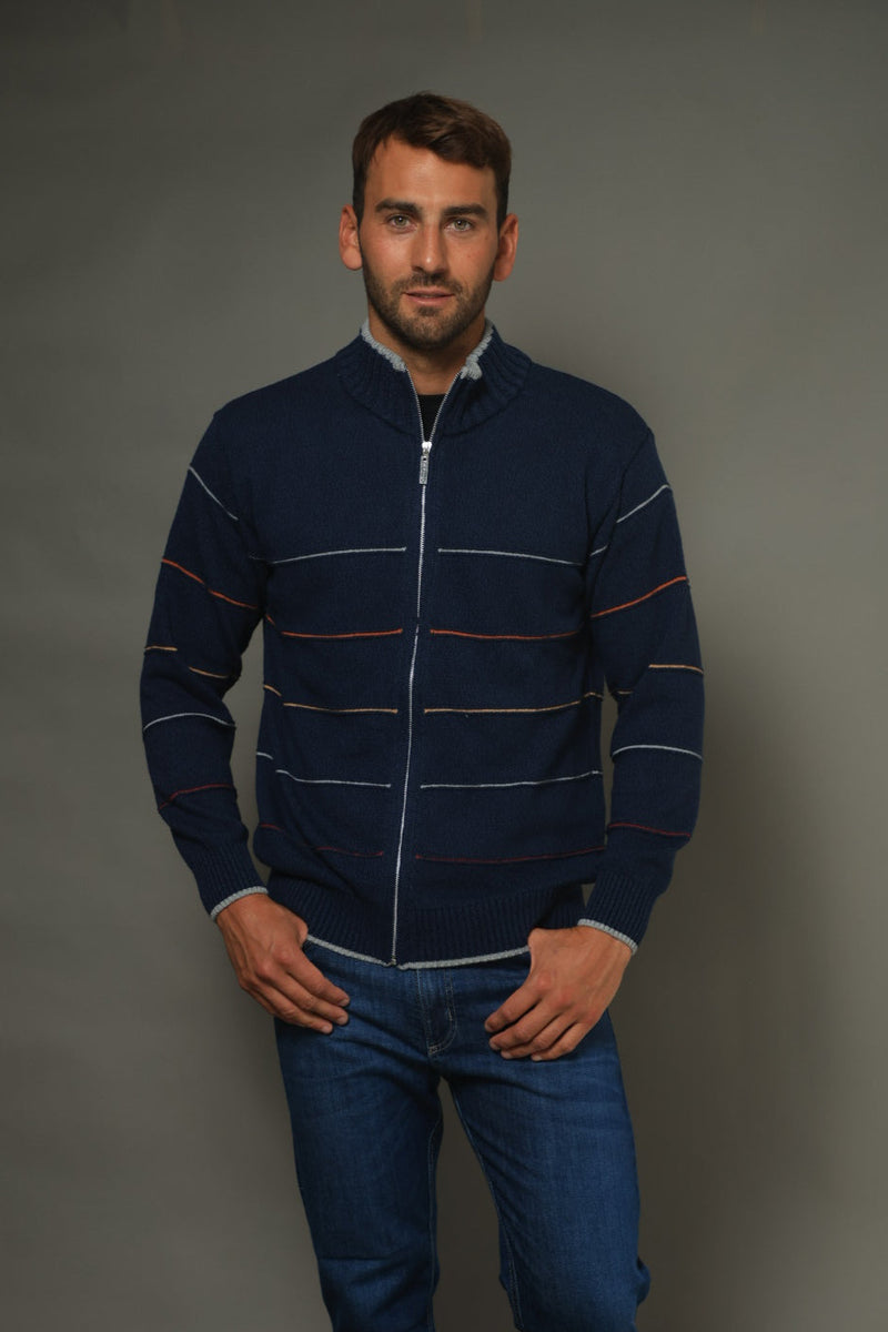 CAMPERA C/CIERRE RAYAS LINKS AZUL (ART. V142)