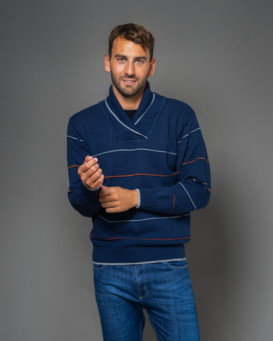 SMOKING ALGODÓN RAYAS AZUL - ART.i262