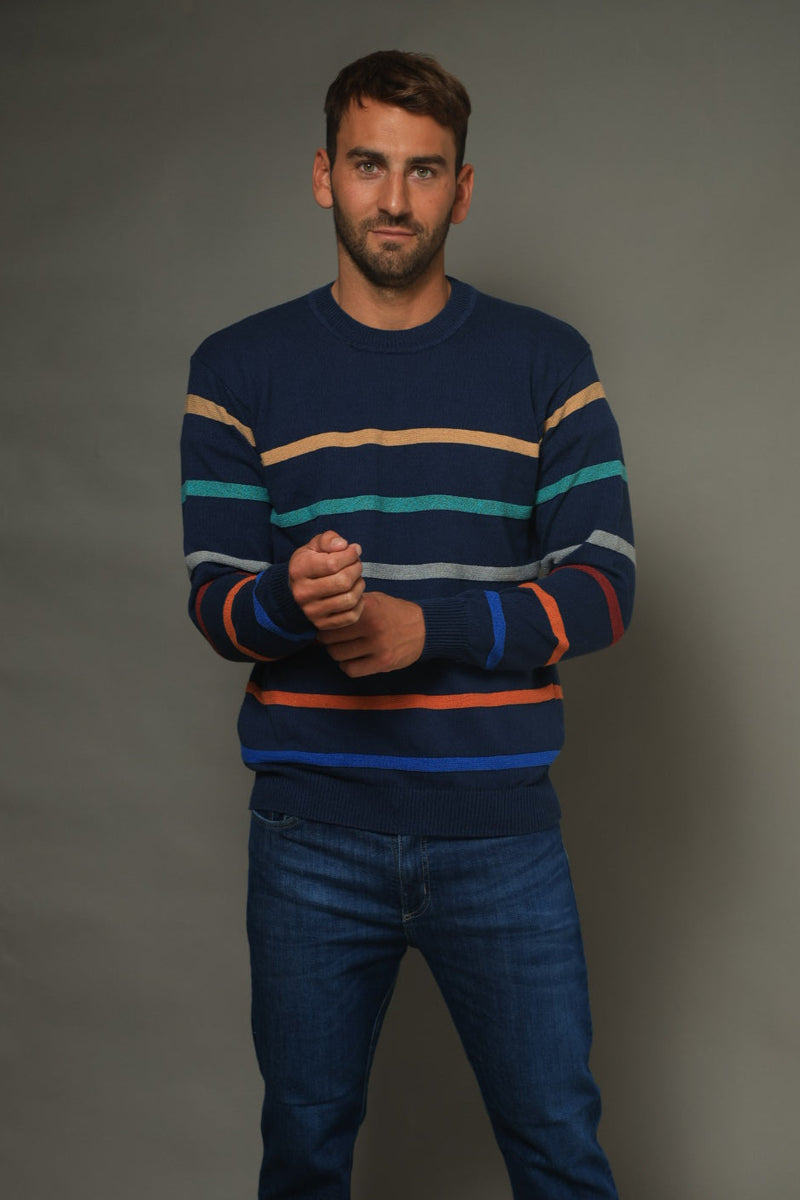 BOSSA ALGODON RAYADO AZUL - ART.4974