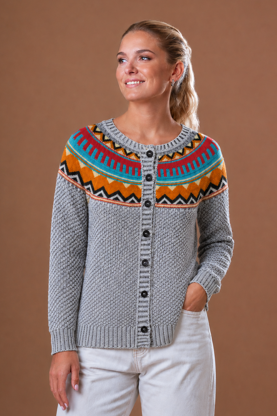 CARDIGAN GUARDA LANA GRIS - ART 7215