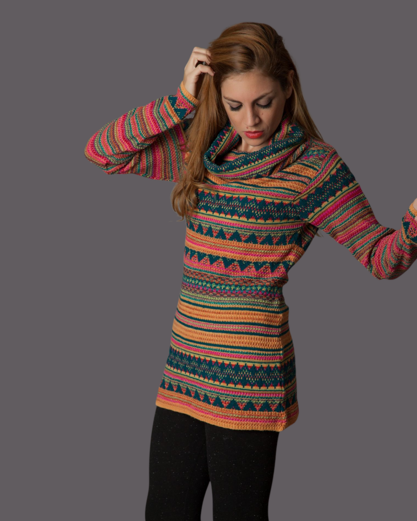 POLERON CUELLO VOLCADO MULTICOLOR MANGO (ART. i836)