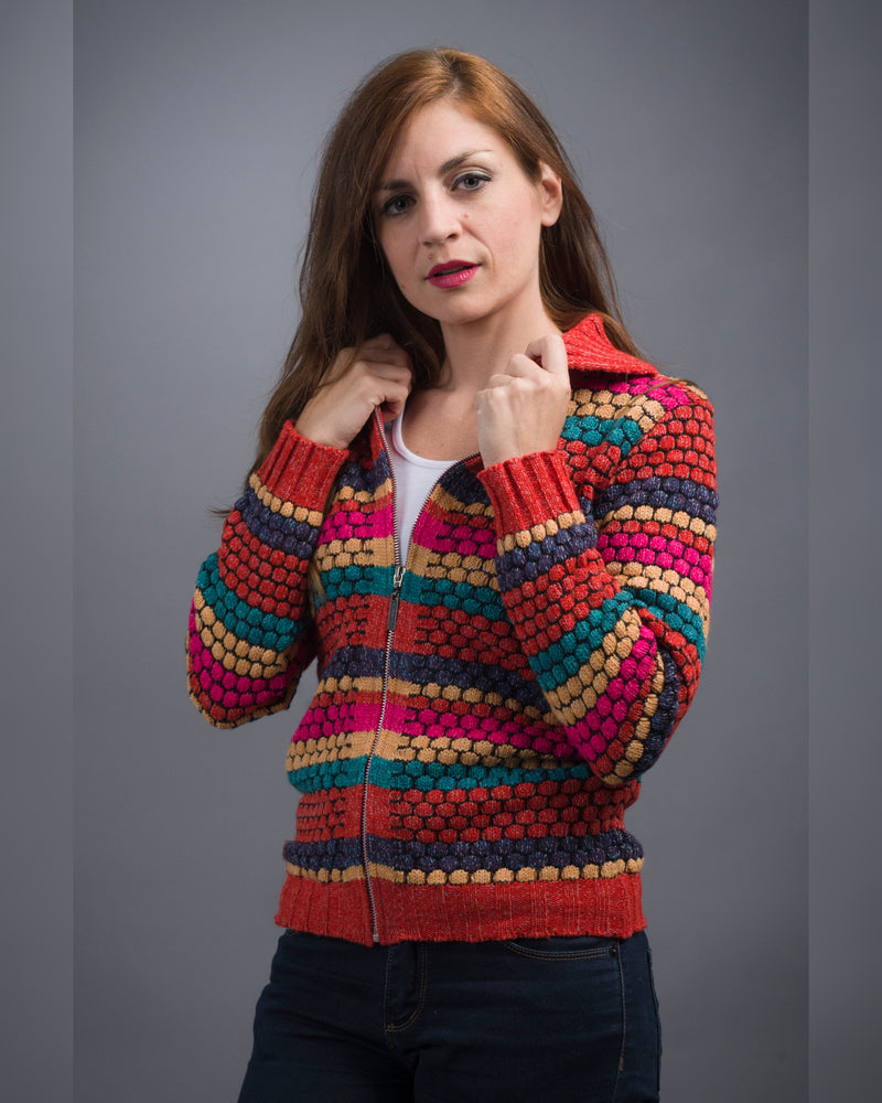 CAMPERA CON CIERRE LADRILLO (ART. 7723)