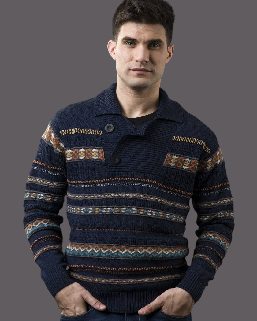 SMOKING CON BOTONES ALGODÓN AZUL - ART.4312