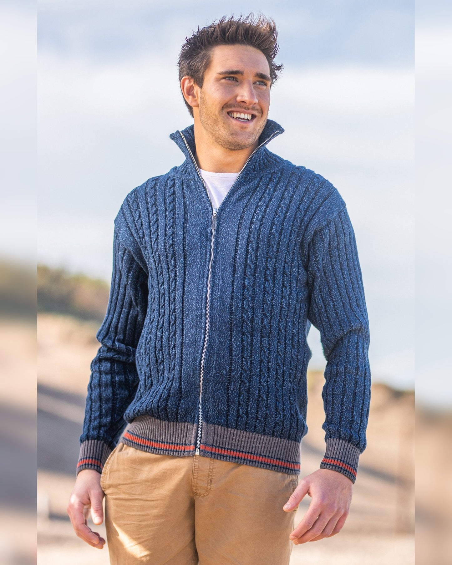 CAMPERA ALGODÓN CON PUÑO AZUL - ART.i275