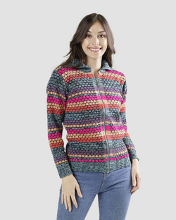 CAMPERA CON CIERRE LANA MULTICOLOR ATLÁNTICO - ART. 7723