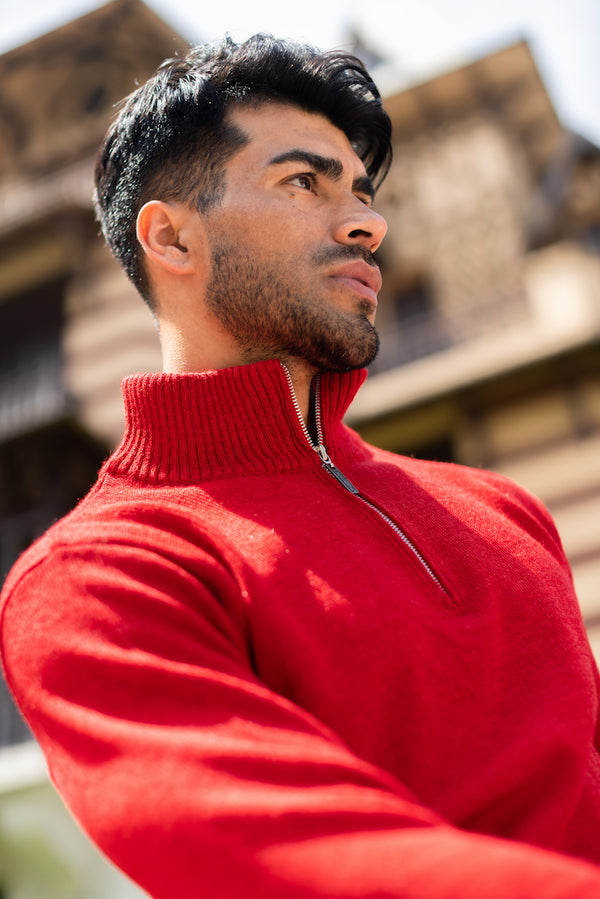 POLERA MEDIO CIERRE ROJA (ART. 4955)