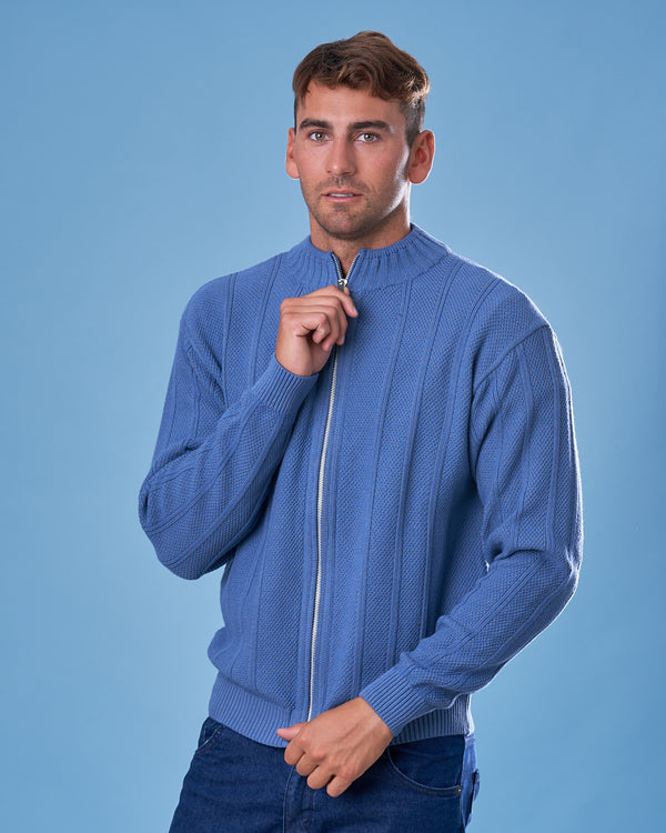 CAMPERA C/CIERRE LINKS CANELON AZULINO (ART. 4957)
