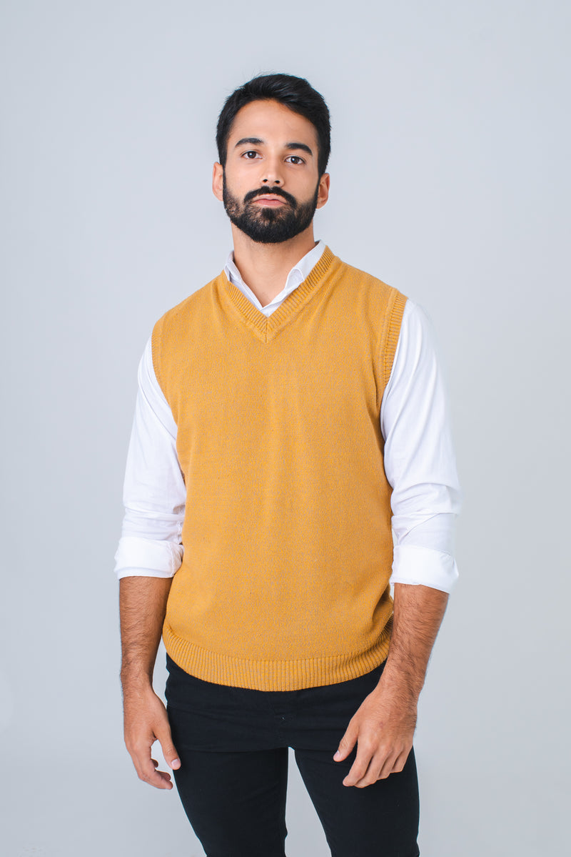 Chaleco Traje De Hombre Color Mostaza Chaleco Amarillo Mostaza