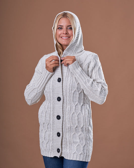 SACÓN CAPUCHA LANA CRUDO - ART.7204